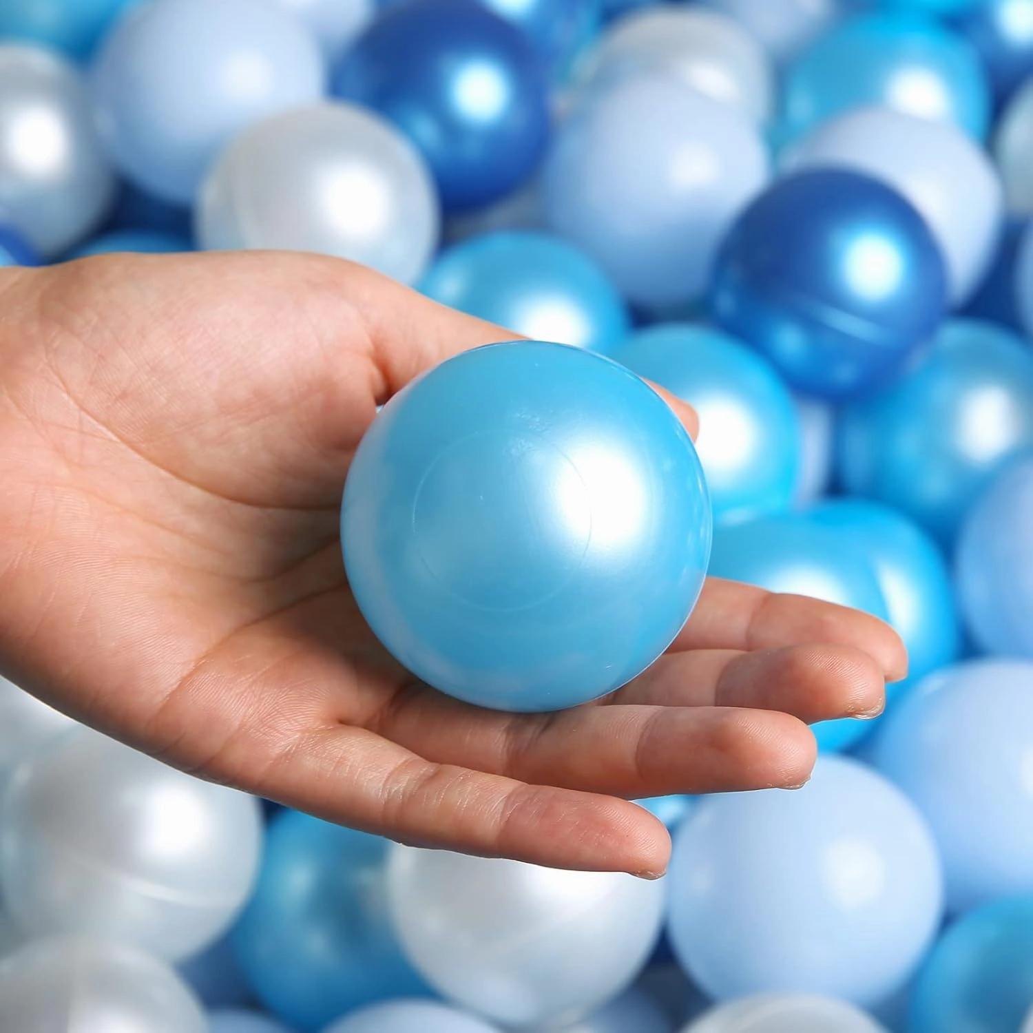 TRENDPLAY Plastic Balls for Ball Pits, Pack of 100 Hollow Balls, Perfect for Toddler Baby Pools,Party Decoration, 2.2 Inch 2.4 Inch 2.75 Inch