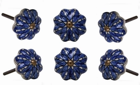 TRINCA-FERRO Set of 6 Ceramic Gavea Knob Kitchen Cabinet Cupboard Door Dresser Wardrobe and Drawer Pull for Bahtroom | Bedroom | Office | Kitchen