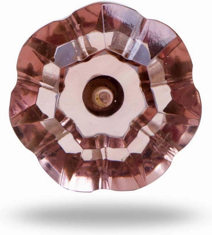 TRINCA-FERRO Set of 6 Glass Door Knobs Interior/Exterior Glass Knobs for Drawer Pull Cabinet Dresser Drawers Decorative Modern Crystal Knobs for Kitchen Bedroom Bathroom : Rosy Brown