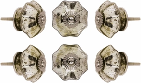 TRINCA-FERRO Set of 6 Glass Door Knobs Interior/Exterior Glass Knobs for Drawer Pull Cabinet Dresser Drawers Decorative Modern Crystal Knobs for Kitchen Bedroom Bathroom : Yellow Swirl