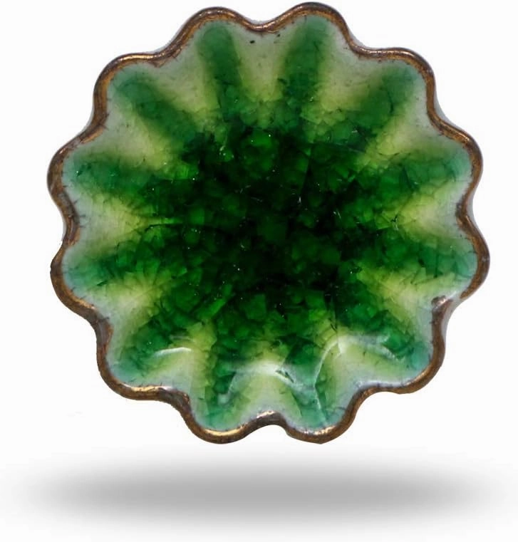 TRINCA-FERRO Set of 6 Green Floral Ceramic Knobs for Dresser Drawers Kitchen Cabinets Laundry Room Closet Doors Knobs for Interior/Exterior | Office | Bedroom | Bathroom | Kitchen |