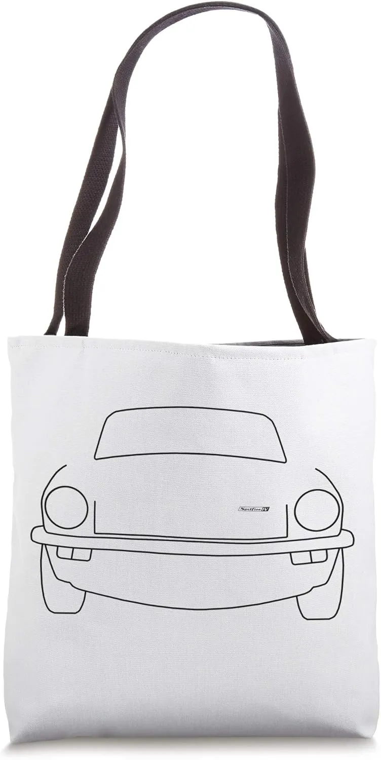 Triumph Spitfire British classic car black outline graphic Tote Bag