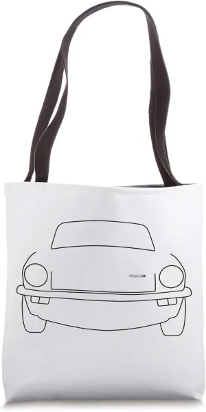 Triumph Spitfire British classic car black outline graphic Tote Bag
