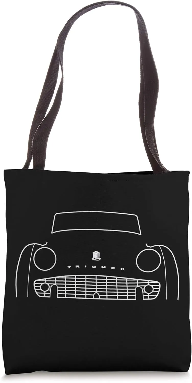 Triumph TR3 British classic car white outline graphic Tote Bag