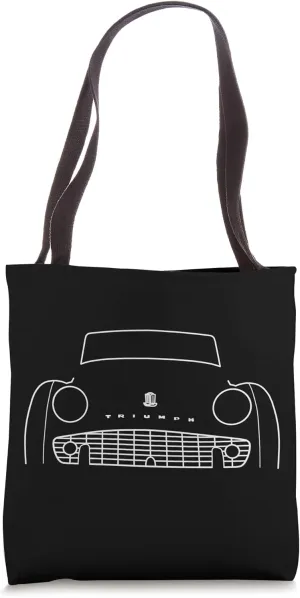 Triumph TR3 British classic car white outline graphic Tote Bag
