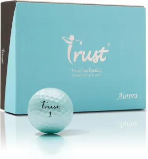 Trust Golf Balls - Aurora & Rosa Crystal Urethane Series | Eye-Catching & Easy to Spot | Maximum Distance, Soft Feel, Straight Flight, & Greenside Control | Blue, Orange, Pink, Yellow | 12 or 48 Balls
