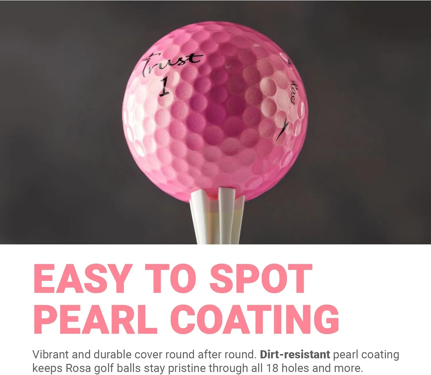Trust Golf Balls - Aurora & Rosa Crystal Urethane Series | Eye-Catching & Easy to Spot | Maximum Distance, Soft Feel, Straight Flight, & Greenside Control | Blue, Orange, Pink, Yellow | 12 or 48 Balls