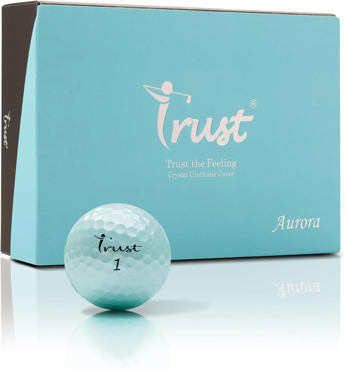 Trust Golf Balls - Aurora & Rosa Crystal Urethane Series | Eye-Catching & Easy to Spot | Maximum Distance, Soft Feel, Straight Flight, & Greenside Control | Blue, Orange, Pink, Yellow | 12 or 48 Balls