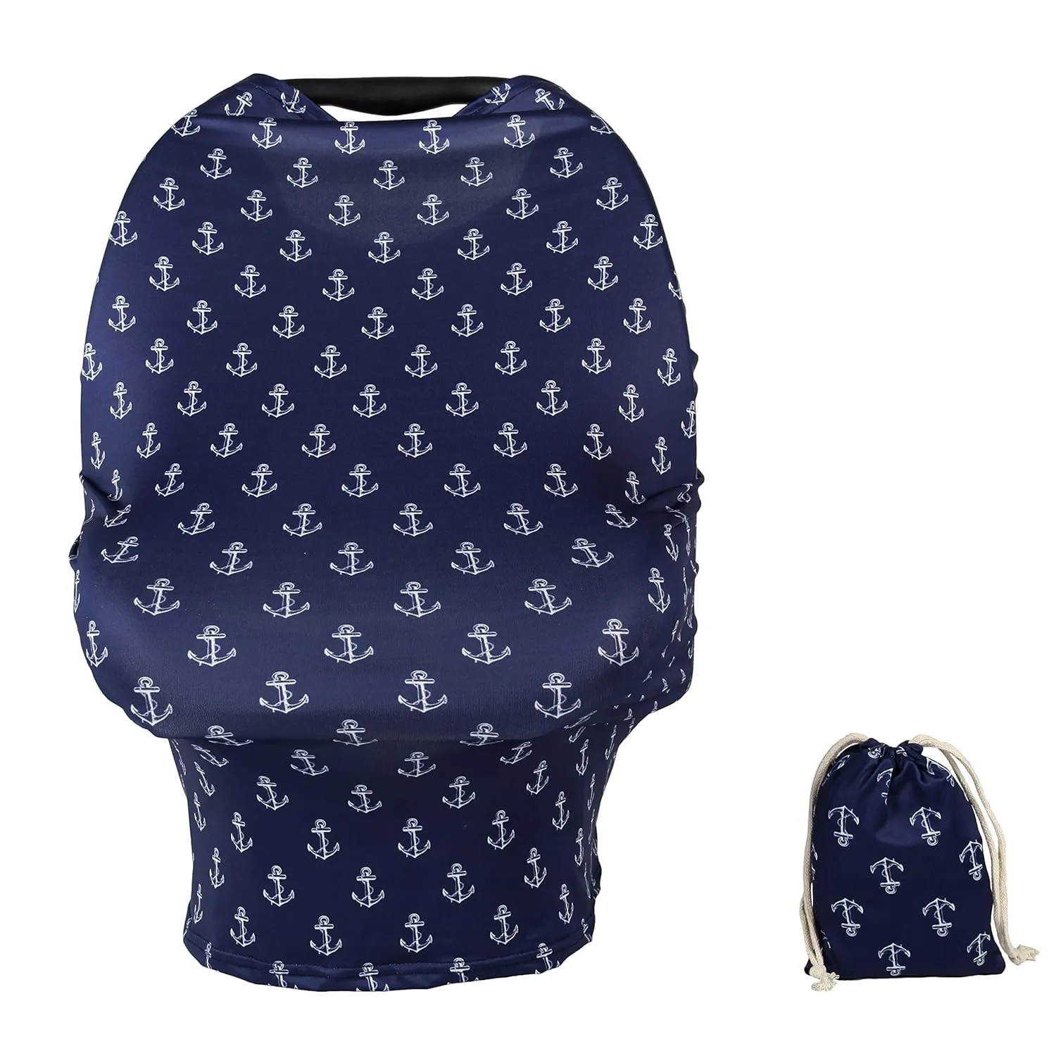 TUOKING Car Seat Covers for Babies, Multi-Use Cover-Silky Mom Nursing Cover Infant Breastfeeding Scarf Shopping Cart High Chair Ultra-Soft Stretchy for Boys and Girls Anchor