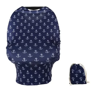 TUOKING Car Seat Covers for Babies, Multi-Use Cover-Silky Mom Nursing Cover Infant Breastfeeding Scarf Shopping Cart High Chair Ultra-Soft Stretchy for Boys and Girls Anchor