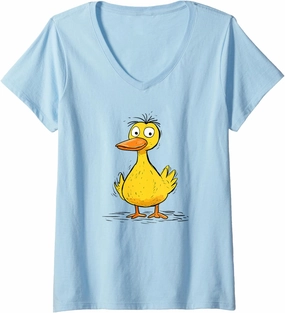 Ugly Cute Duck Lover Kid’s Art Drawing V-Neck T-Shirt