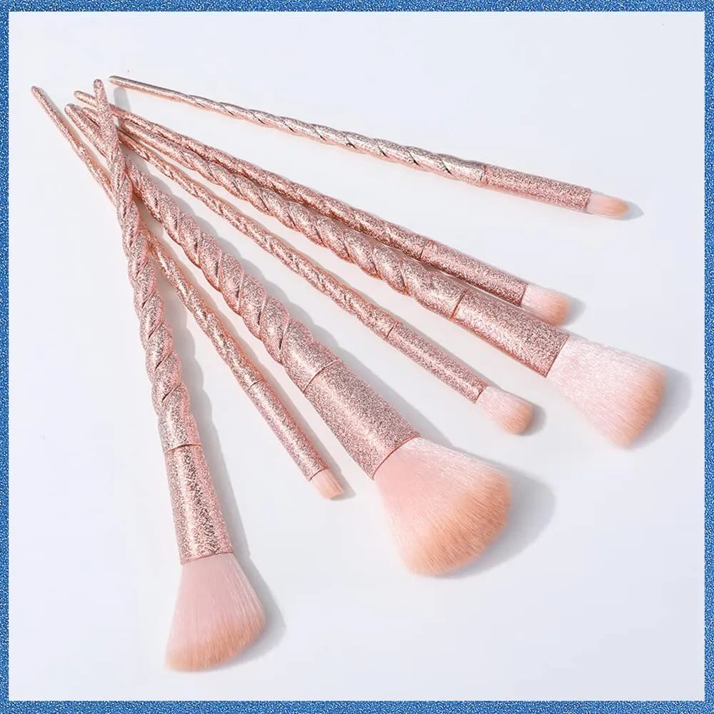 Unicorn 7pc Makeup Brush Set - Synthetic Bristles for Foundation, Blush, Eyes, Contour