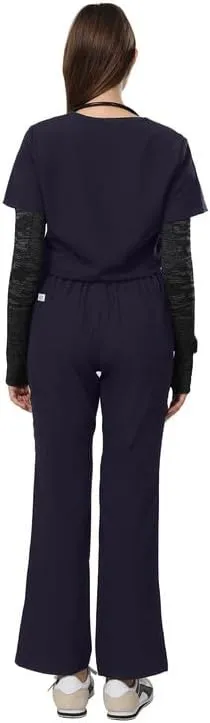 Uniforms World Track Scrubs Set for Women — Classic fit Top & Straight Pants, Yoga Waistband, 9 Pockets, Anti-Wrinkle
