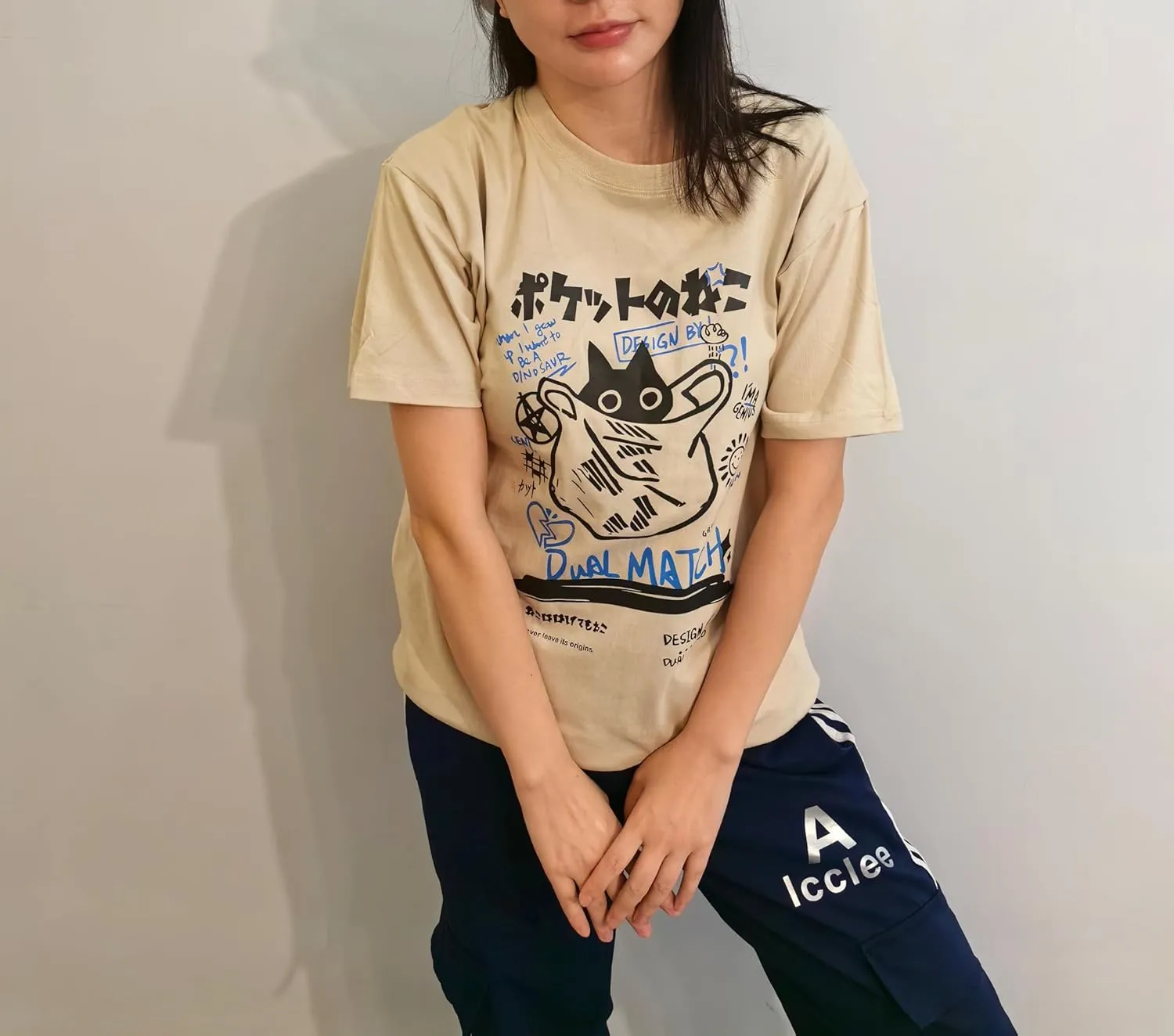Unisex Cartoon T-Shirts Harajuku Kawaii Cat Letter Printed Short Sleeve Tees Couple Loose Clothes Y2K Tops