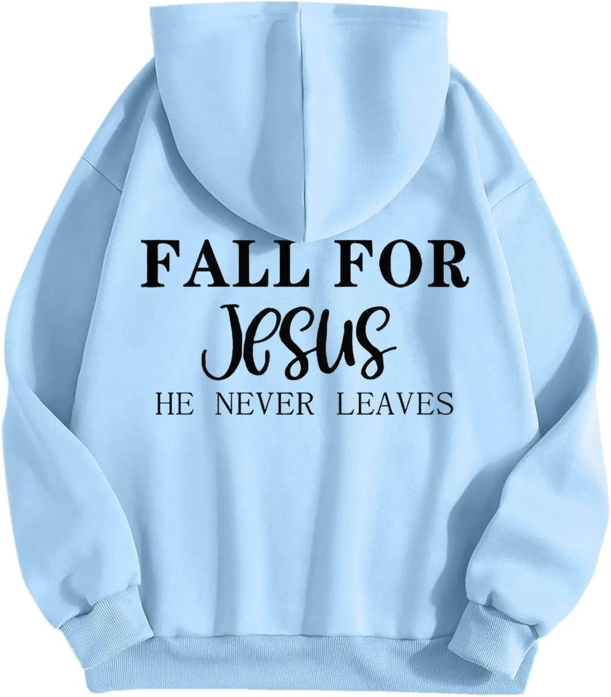 Unisex Casual Inspirational Jesus Saves Hoodie Crew Neck Religious Faithful Shirt Long Sleeve Fashion Religious God