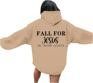 Unisex Casual Inspirational Jesus Saves Hoodie Crew Neck Religious Faithful Shirt Long Sleeve Fashion Religious God