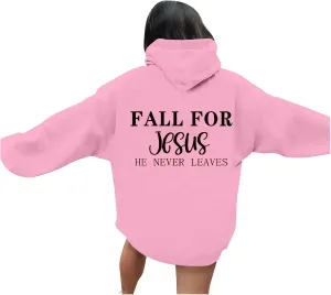 Unisex Casual Inspirational Jesus Saves Hoodie Crew Neck Religious Faithful Shirt Long Sleeve Fashion Religious God