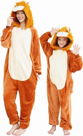 Unisex Adult Onesie Pajamas, Polar Fleece Cosplay Animal One Piece Halloween Costume Pajamas Homewear