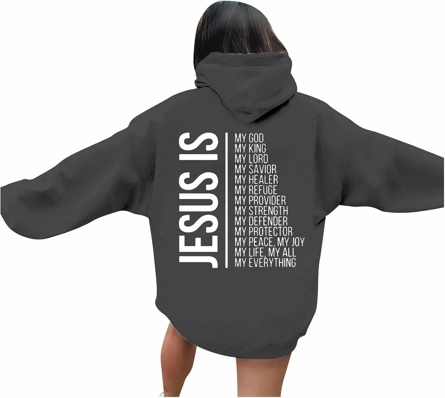Unisex Letter Bible Verse Jesus Hoodie Hooded Spirit Oversized Fashion Faith Over Fear Christian Hoodies Casual Cross with Hood Crewneck Letter Graphic Christian Faith Hoodies for Women