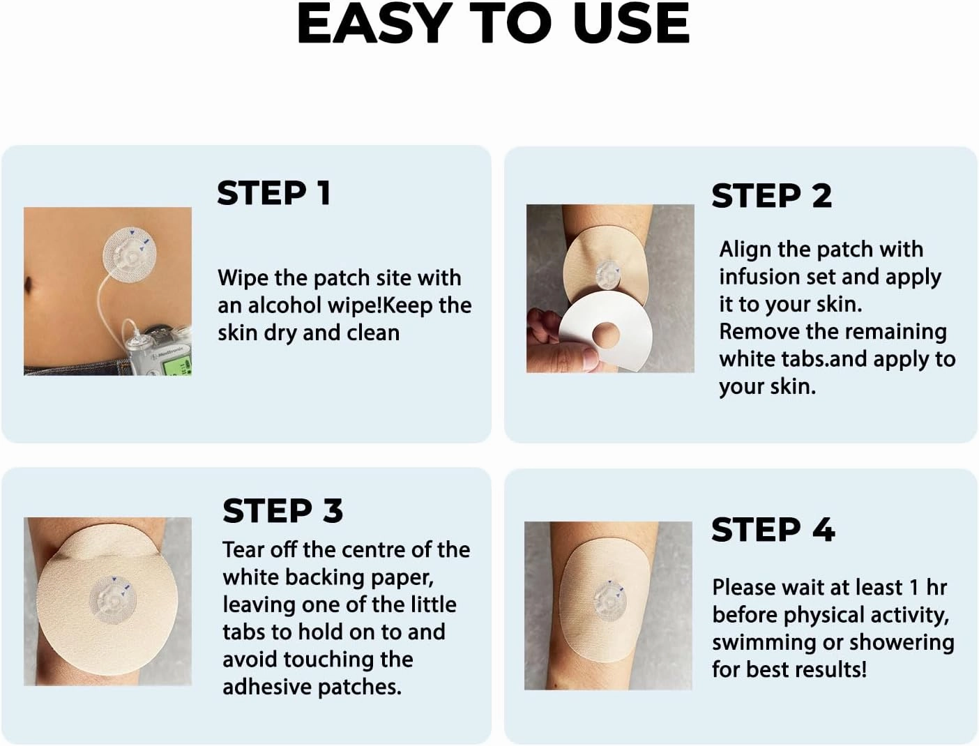 Universal Adhesive Patches for CGM and Insulin Pumps,0.8-Inch Hole,40 Pack Waterproof & Breathable CGM Patches,Long Last Sensor Patches,Pre-Cut Adhesive Tape,CGM Protection,Skin-Friendly Patches,Beige