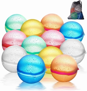 Upgrade Reusable Water Balloons, Magnetic Silicone Refillable Water splash balls,Quick-Fill, Durable & Leak-Proof, Perfect for Outdoor Summer Water Fun