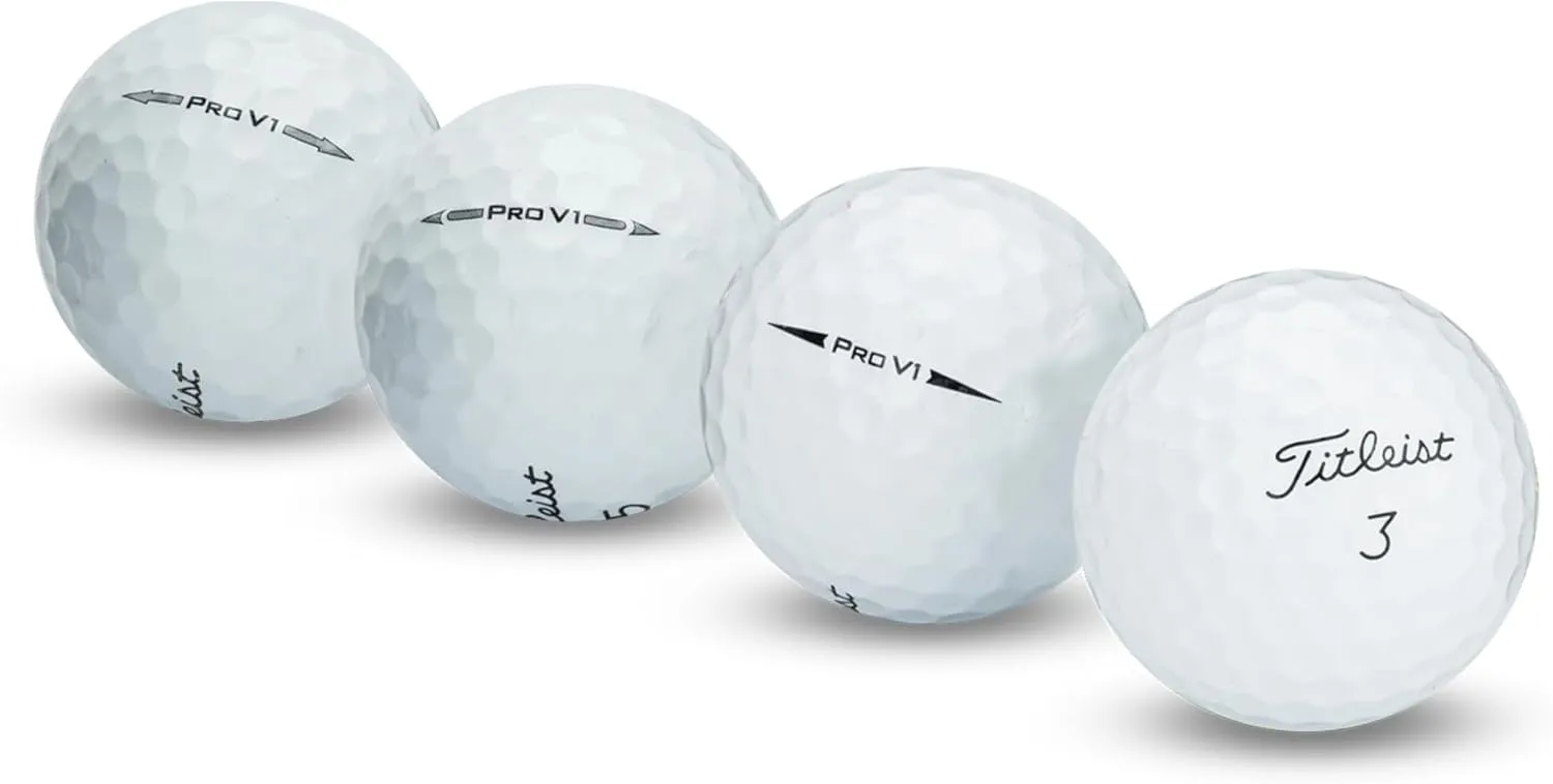Used and Factory Refinished for Titleist Pro V1 Mint 5A (White) (24 & 48) Golf Balls Mesh Bag Included