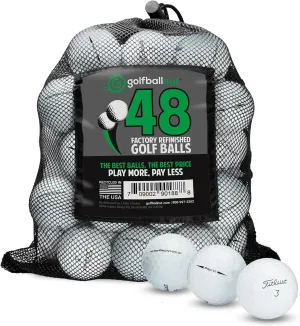 Used and Factory Refinished for Titleist Pro V1 Mint 5A (White) (24 & 48) Golf Balls Mesh Bag Included