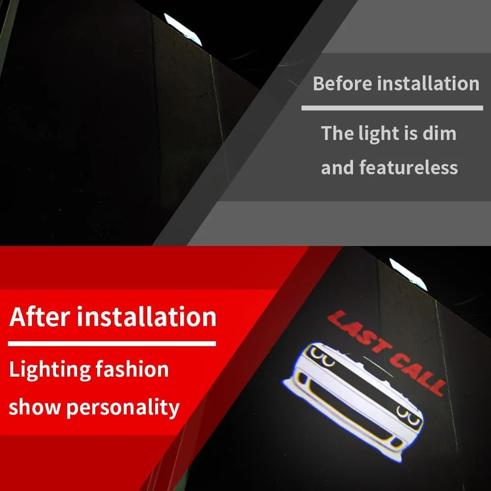 uuakarin 2 PCS Last Call Car Door Logo Lights Compatible for Challenger Last Call 2015-present Courtesy LED Ghost Shadow Light Projector Lamps Accessories (Last Call)
