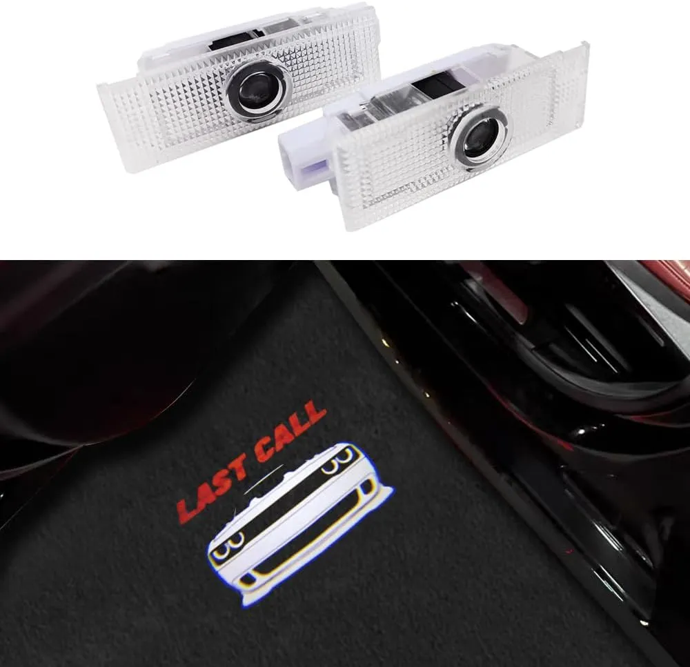 uuakarin 2 PCS Last Call Car Door Logo Lights Compatible for Challenger Last Call 2015-present Courtesy LED Ghost Shadow Light Projector Lamps Accessories (Last Call)