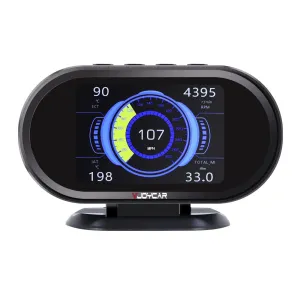 V70 OBD2 Gauge Cluster HUD Heads Up Display, Car Computer OBD ii Scanner Speed Engine Coolant Temperature Fuel Consumption Digital Speedometer Mileage Overspeed Voltage Faulty Code Alarms