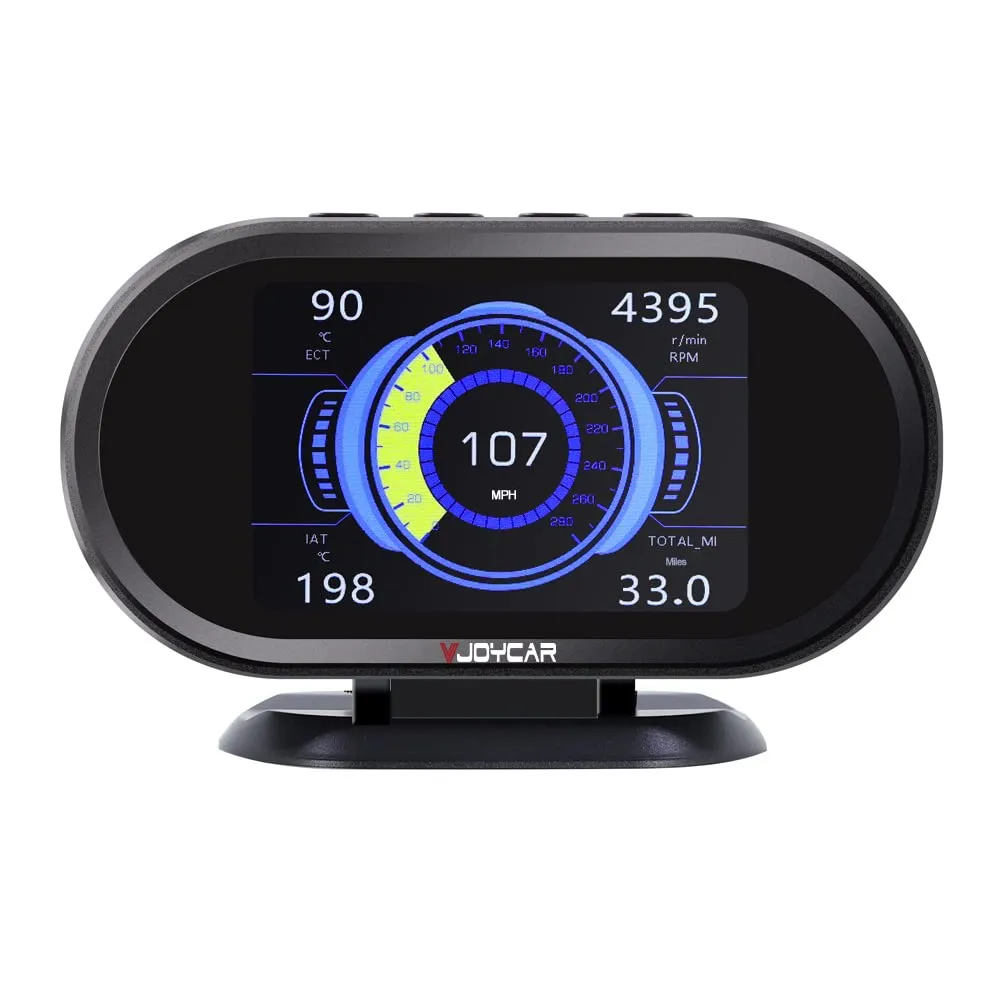V70 OBD2 Gauge Cluster HUD Heads Up Display, Car Computer OBD ii Scanner Speed Engine Coolant Temperature Fuel Consumption Digital Speedometer Mileage Overspeed Voltage Faulty Code Alarms