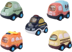 Vaguelly 5pcs Cartoon Car Toy for Boy Girl Inertia Playthings Bright Colors and Sized for Little Hands Engaging and Fun for Boys and Girls