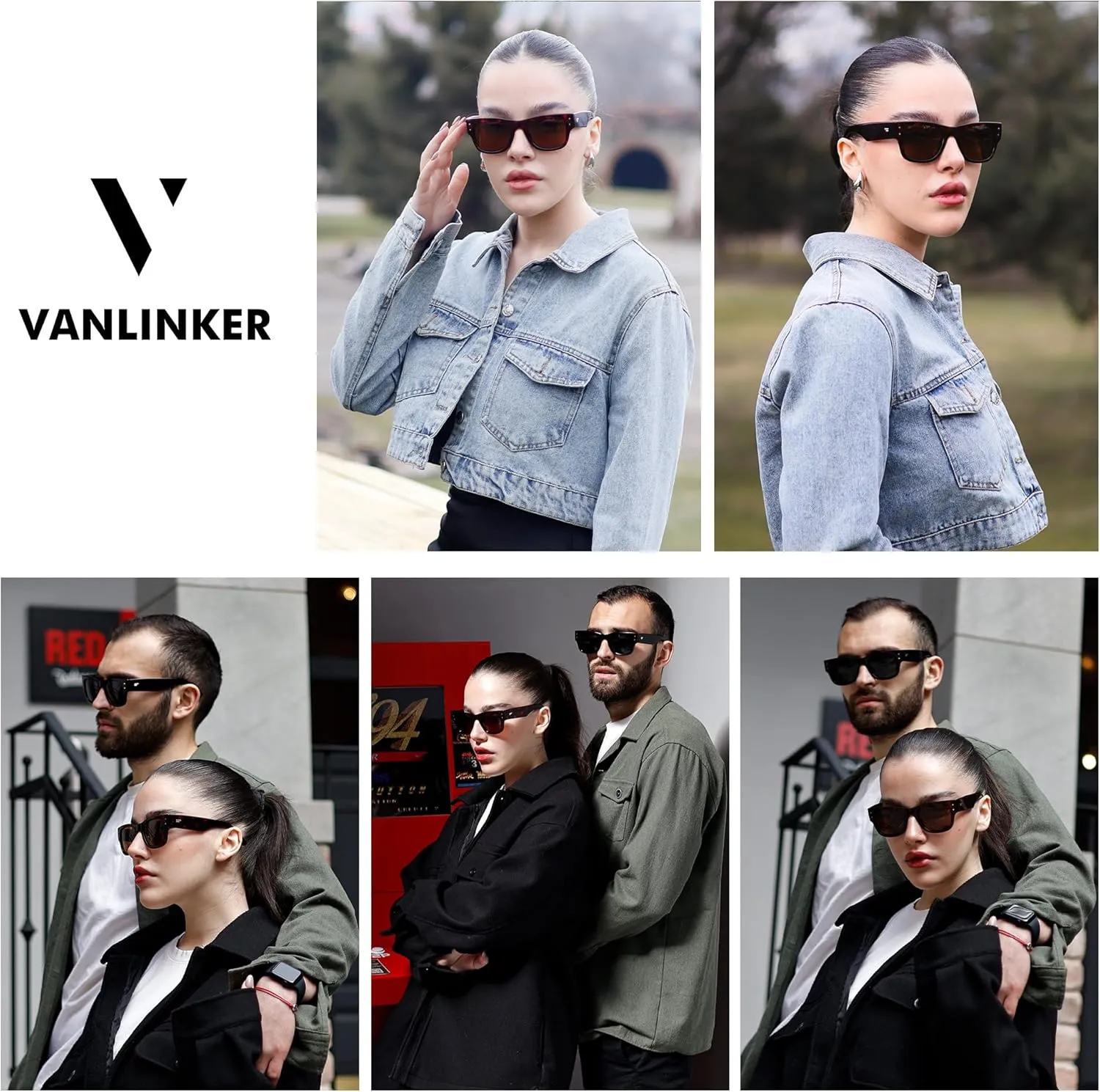 VANLINKER Classic Polarized Thick Square Sunglasses for Men Women Trendy Polarized Shades Gafas De Sol Hombre VL9776