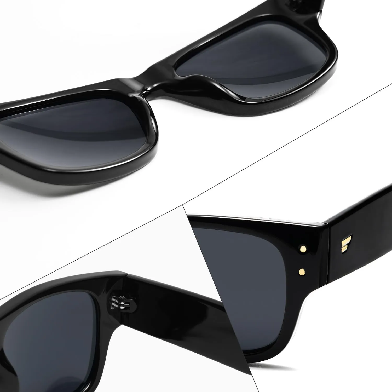 VANLINKER Classic Polarized Thick Square Sunglasses for Men Women Trendy Polarized Shades Gafas De Sol Hombre VL9776