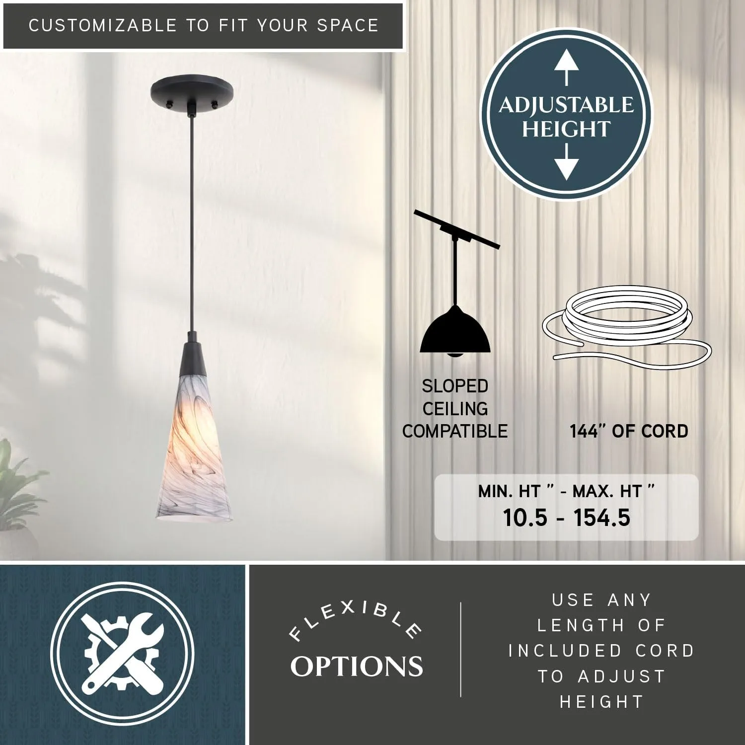 VAXCEL Milano LED Compatible Matte Black Transitional Mini Pendant Ceiling Light Multi Color Art Glass