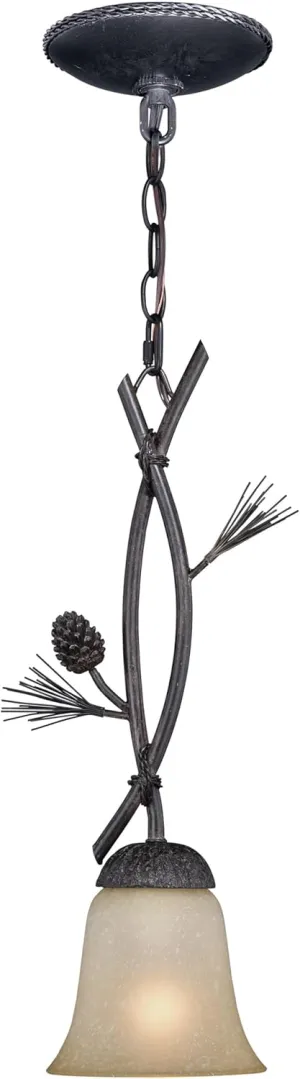 VAXCEL Sierra Bronze Rustic Pinecone Mini Pendant Ceiling Light