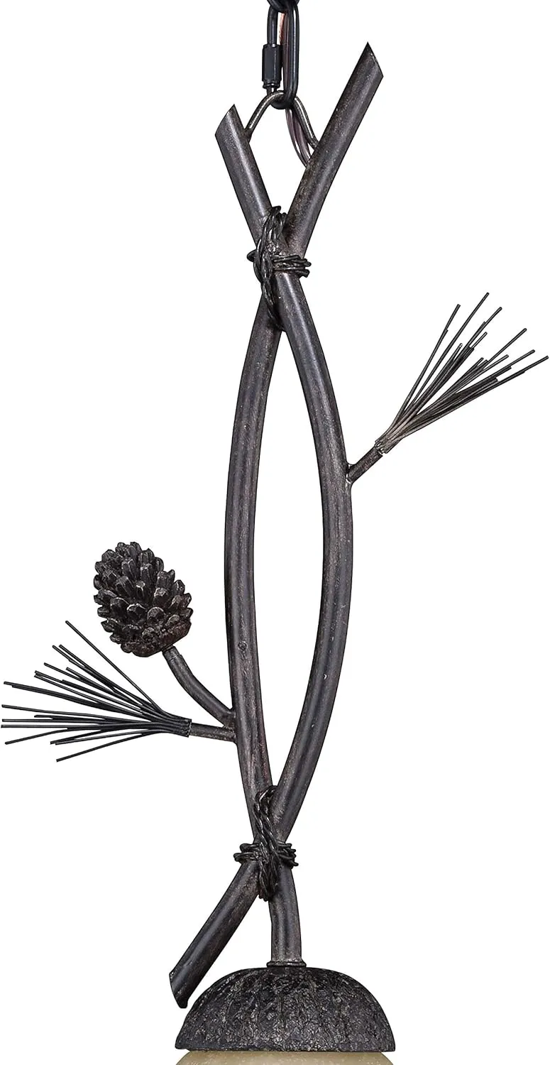 VAXCEL Sierra Bronze Rustic Pinecone Mini Pendant Ceiling Light