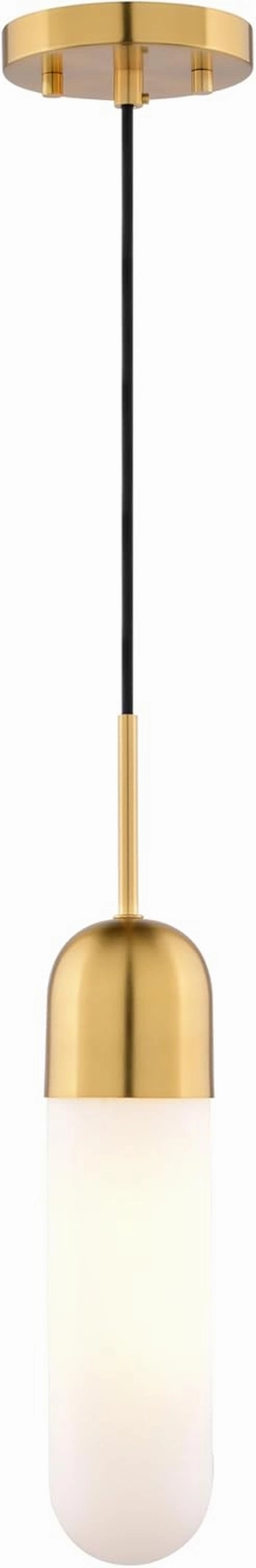 VAXCEL Thalia Gold Brass Contemporary Mini Pendant Ceiling Light White Pill Glass