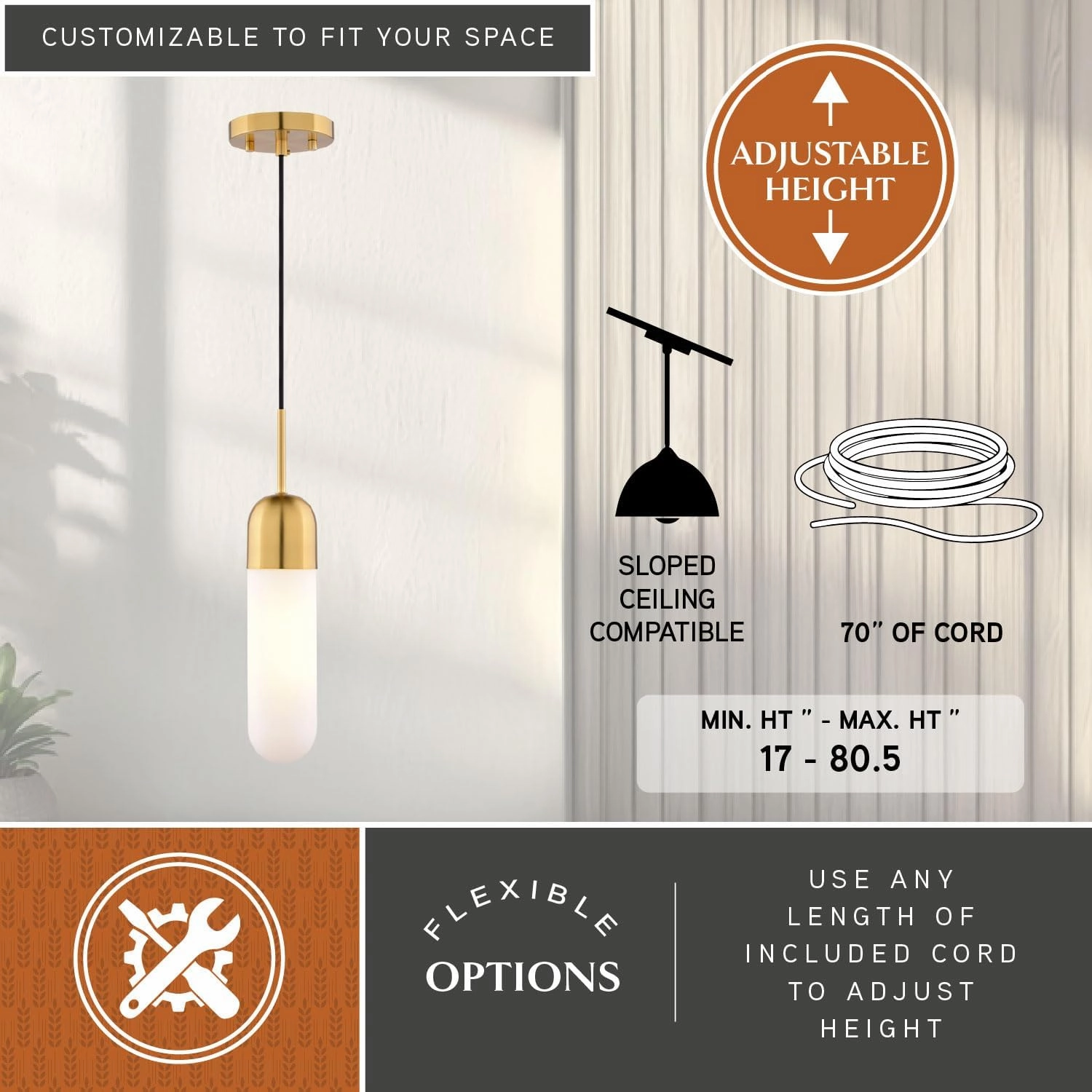 VAXCEL Thalia Gold Brass Contemporary Mini Pendant Ceiling Light White Pill Glass