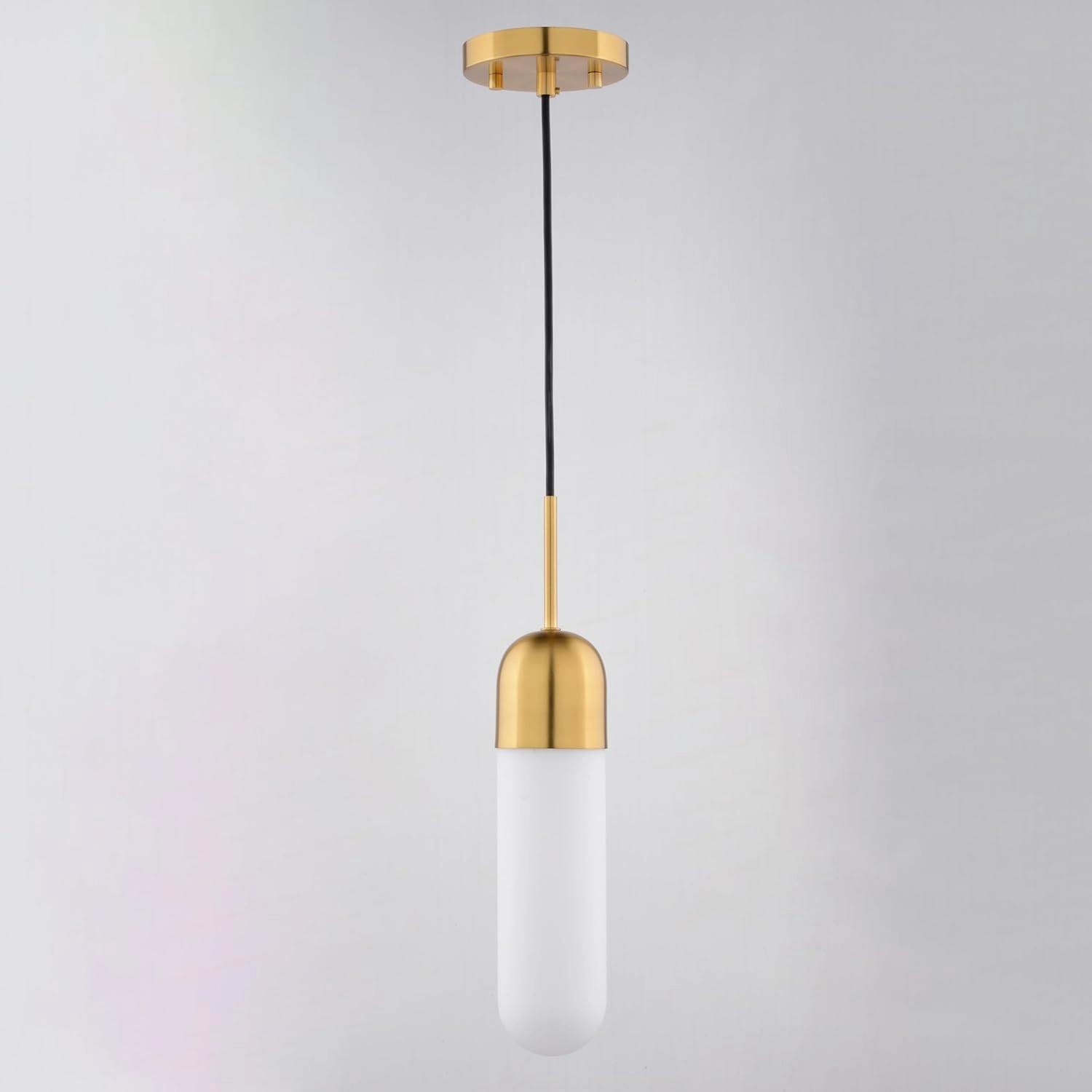 VAXCEL Thalia Gold Brass Contemporary Mini Pendant Ceiling Light White Pill Glass