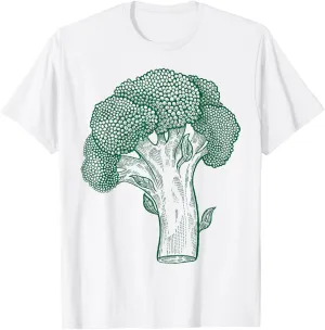 Vegetable Broccoli Retro Vintage Drawing Graphic - Broccoli T-Shirt
