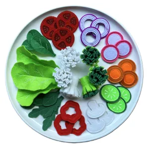 Vegetables Set (Large Set) / Handmade Felt Play Food for Kids/Pretend Play/Montessori Educational Kitchen Toys/Role Play (Large Set)