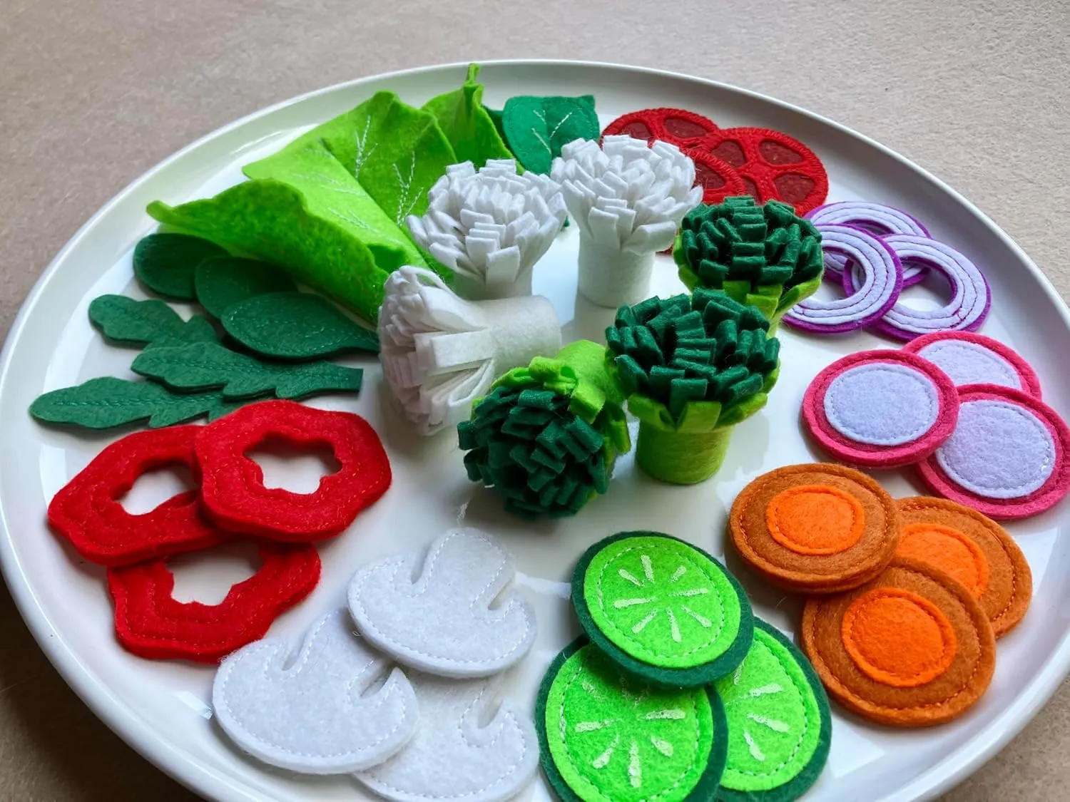 Vegetables Set (Large Set) / Handmade Felt Play Food for Kids/Pretend Play/Montessori Educational Kitchen Toys/Role Play (Large Set)