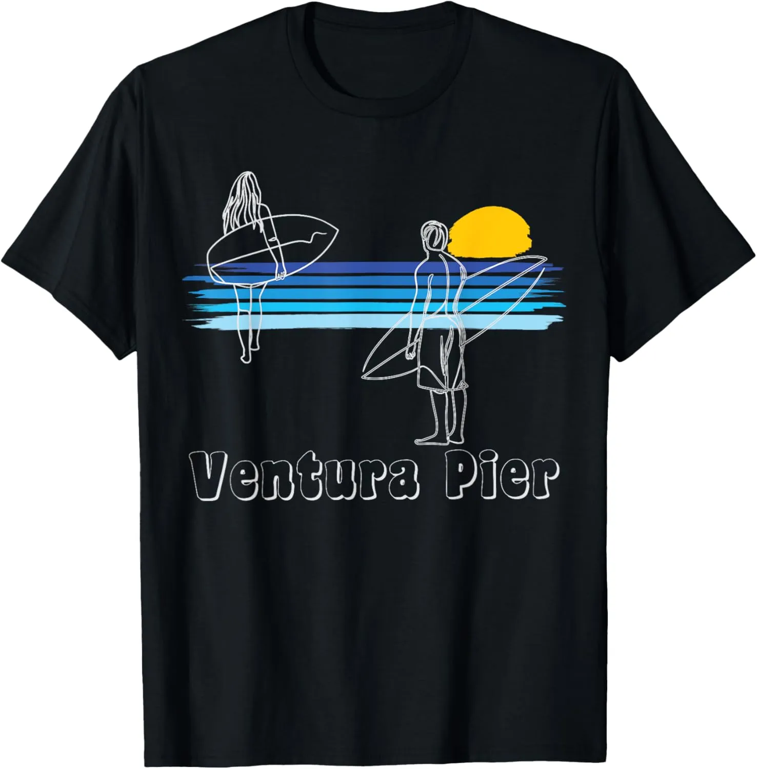 Ventura Pier Surfing Beach Surf Guy Girl T-Shirt