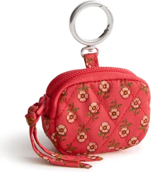 Vera Bradley Premium Cotton Bag Charm for AirPods, Tiny Poppies