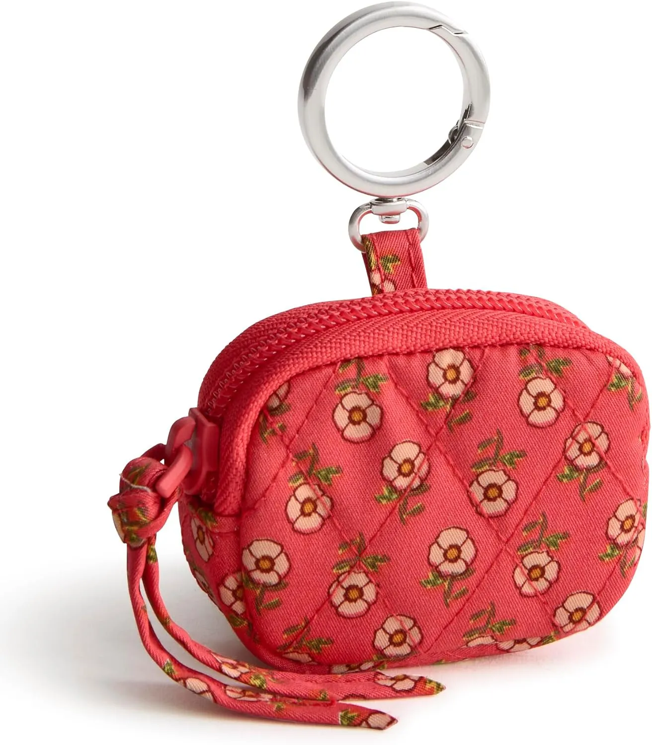 Vera Bradley Premium Cotton Bag Charm for AirPods, Tiny Poppies