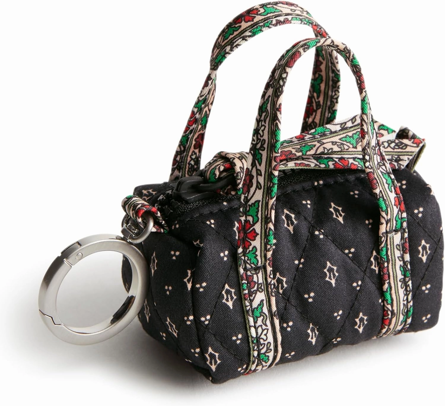 Vera Bradley Premium Cotton Original Duffel Bag Charm, Holly Days