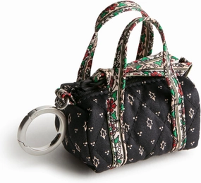 Vera Bradley Premium Cotton Original Duffel Bag Charm, Holly Days