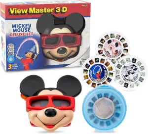 View Master Mickey Mouse Deluxe Set, Disney 100 Edition - STEM, Retro, Fun Learning Toy for Kids and Adults, Toddlers, Ages 3 