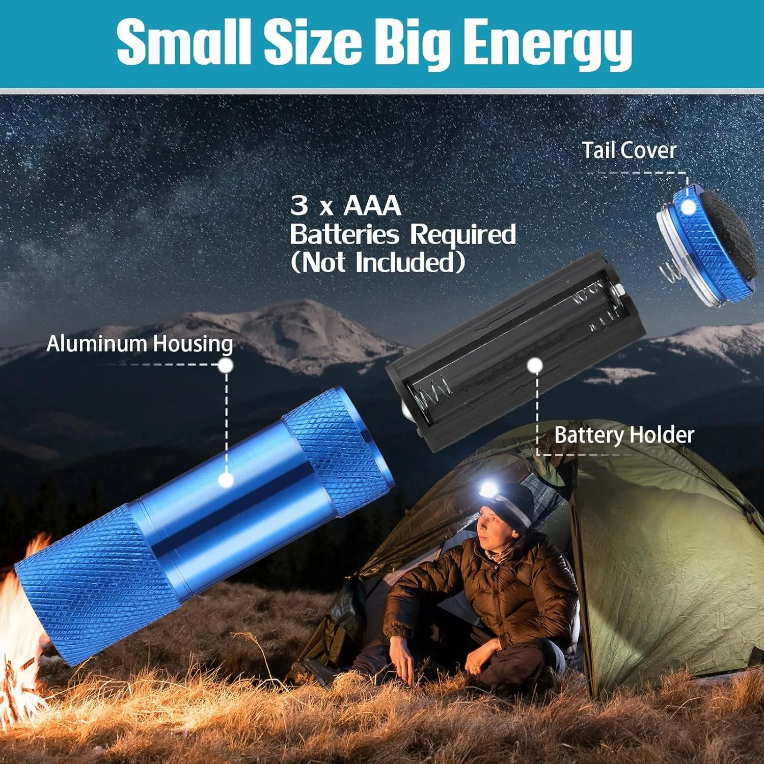 VIHOSE 20 Pcs Mini Flashlights Bulk, Bright Aluminum Handheld Flash Light with Lanyard Small LED Flashlights for Night Reading Emergency Hurricane Camping Hiking, Batteries Not Included(Lovely)